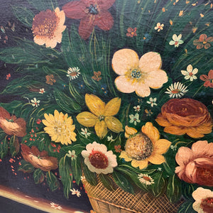 Peinture huile sur toile nature morte au bouquet