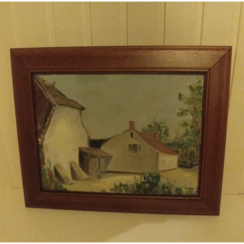 Peinture huile sur panneau "Paysage rural" - Modus Vivendi Antiques